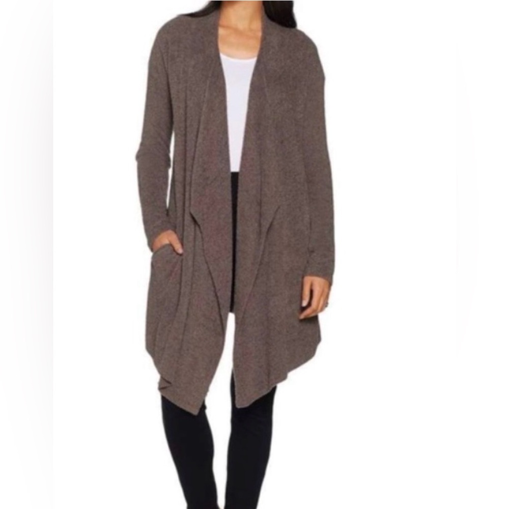 Barefoot Dreams Cozychic Lite Wrap Sweater in Brown Size S/M